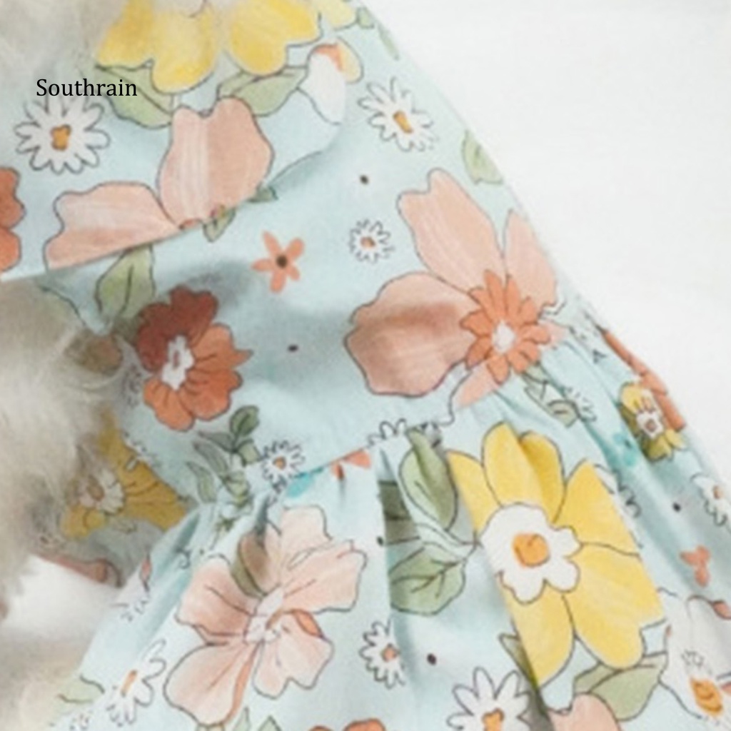 Đầm Hóa Trang Công Chúa In Hoa Thoáng Khí Thời Trang Mùa Hè Cho Cún Cưng