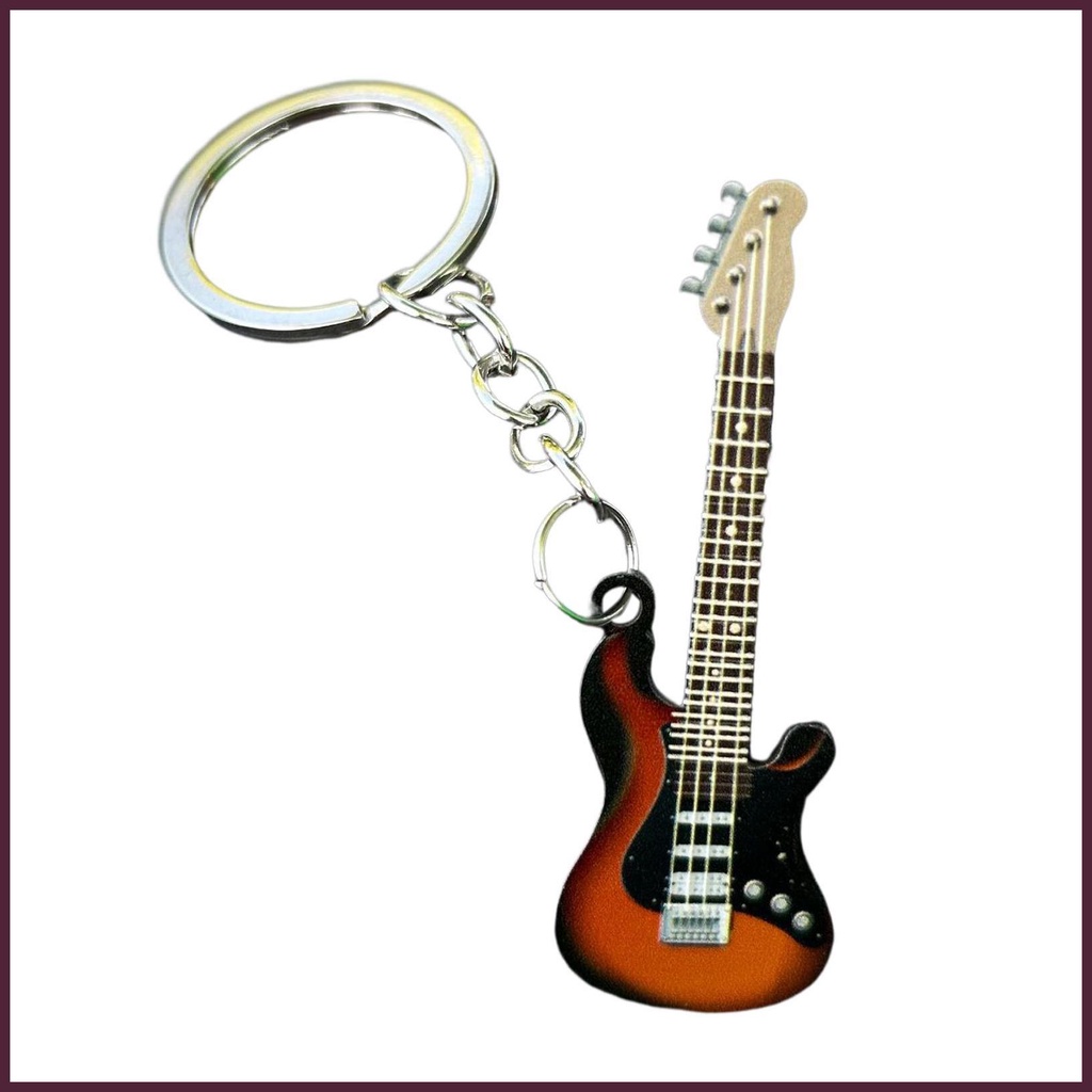 Móc Khóa Hình Cây Đàn Guitar Bằng Thép Không Gỉ