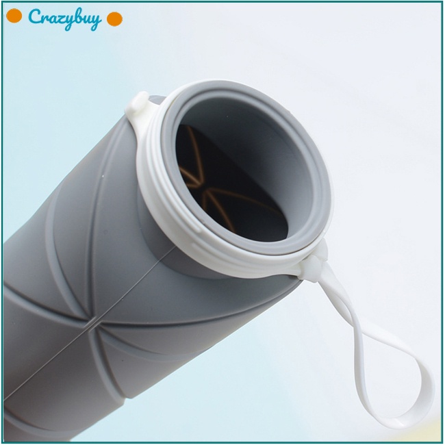 Cr Bình Nước 600ml Có Thể Gấp Gọn Chống Tràn Tiện Dụng Mang Theo Du Lịch Cắm Trại