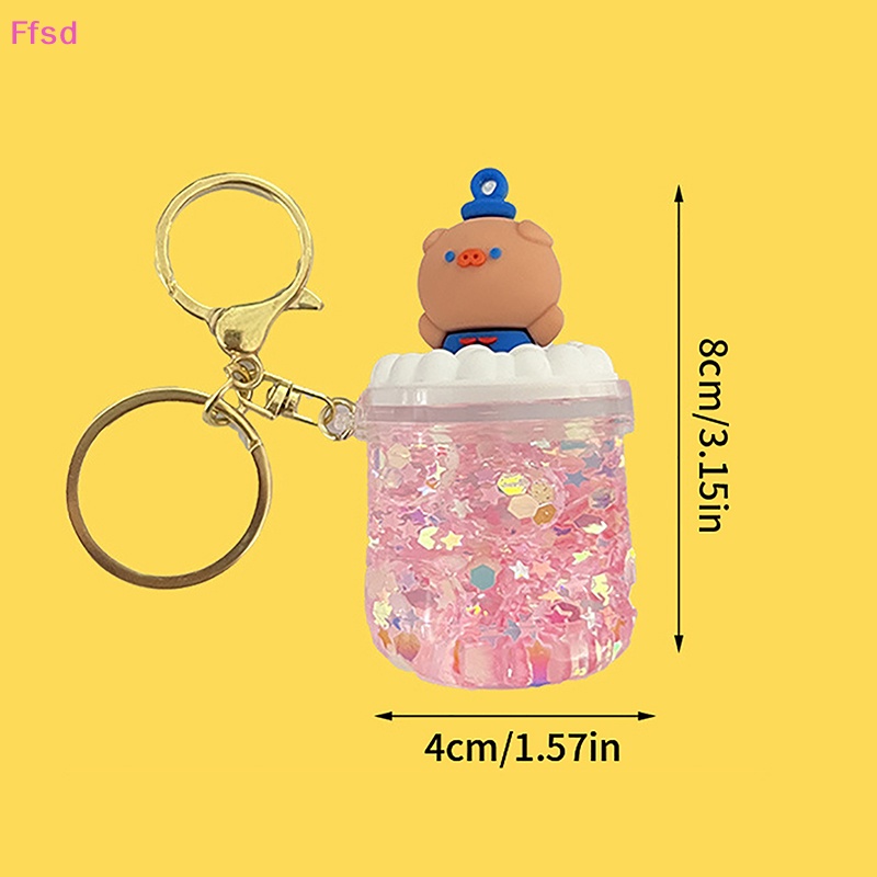 {Ffsd} Móc Khóa Cốc Nước Uống Di Chuyển Hạt Bong Bóng Hình Gấu Trúc Hoạt Hình