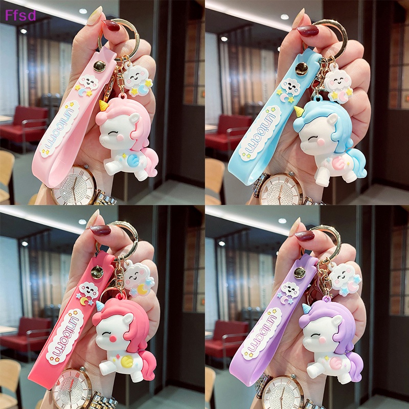 Móc Khóa Hình Kỳ Lân 3D Mềm Mại Dễ Thương