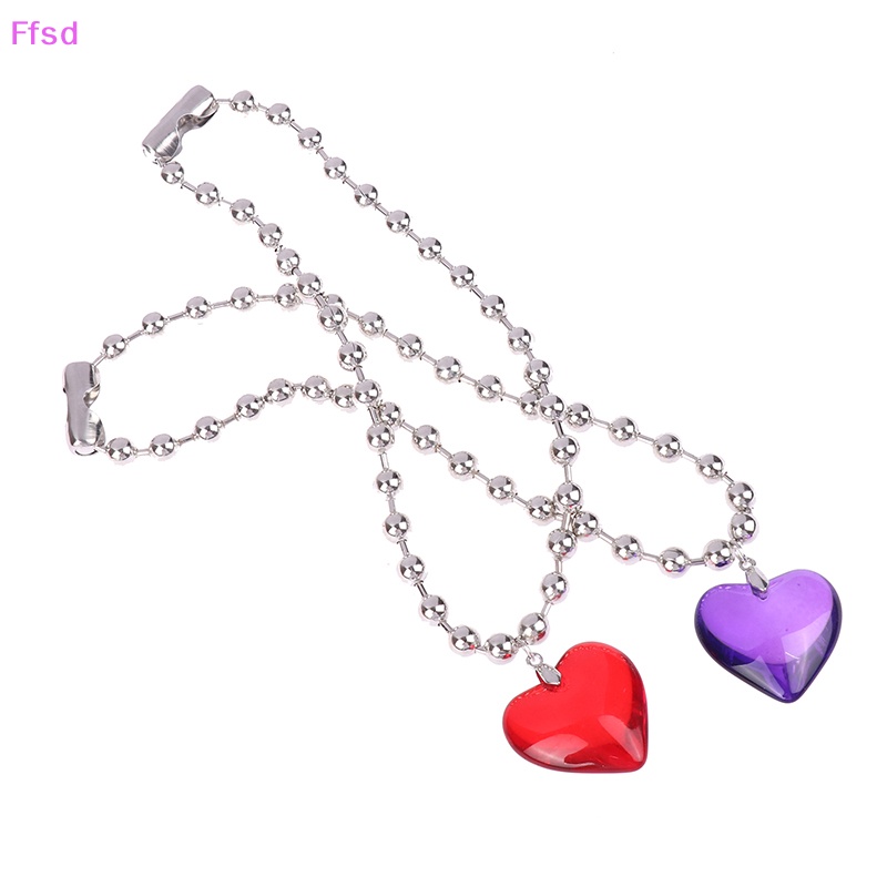 {Ffsd} Dây Chuyền Mặt Kính Hình Trái Tim Nhiều Màu Sắc Tối Giản Phong Cách Hip Hop