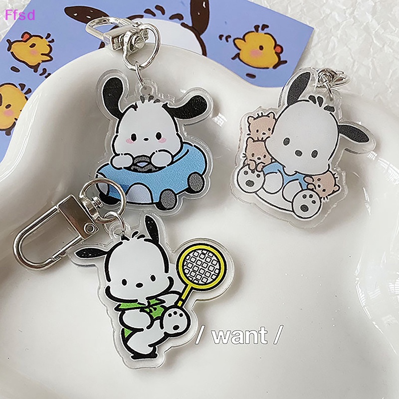 {Ffsd} Set 2 Móc Khóa Acrylic Hai Lớp Hình Cún Dễ Thương Trang Trí Cho Cặp Đôi * Bán Chạy