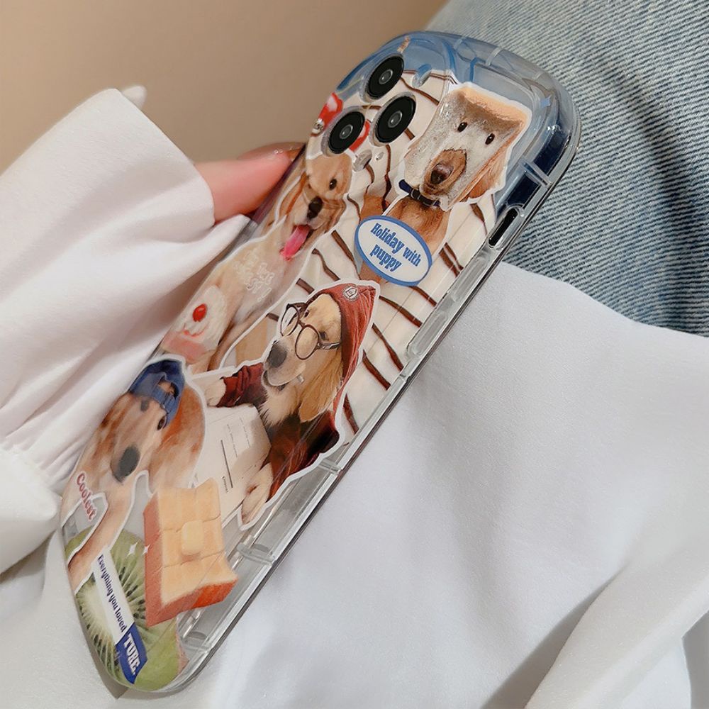 Ốp Điện Thoại IMD Mềm Chống Rơi In Hình Cún Hoạt Hình Dễ Thương Cho Iphone 11 14 13 12 Pro