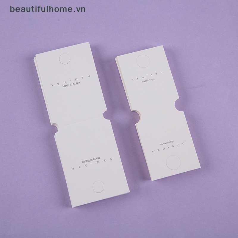 Bộ 50 Thẻ Giấy Gấp Treo Trưng Bày Trang Sức / Kẹp Tóc / Dây Chuyền / Kẹp Tóc Màu Trắng