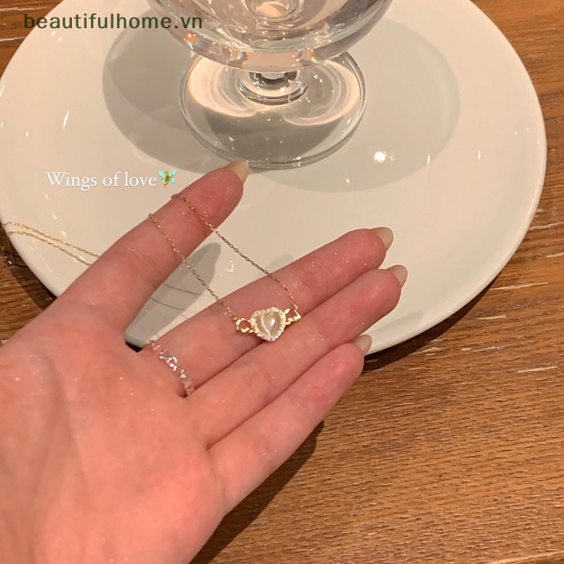 Vòng cổ Mặt Trái Tim Đính Đá Zircon Thời Trang Hàn Quốc Cho Nữ