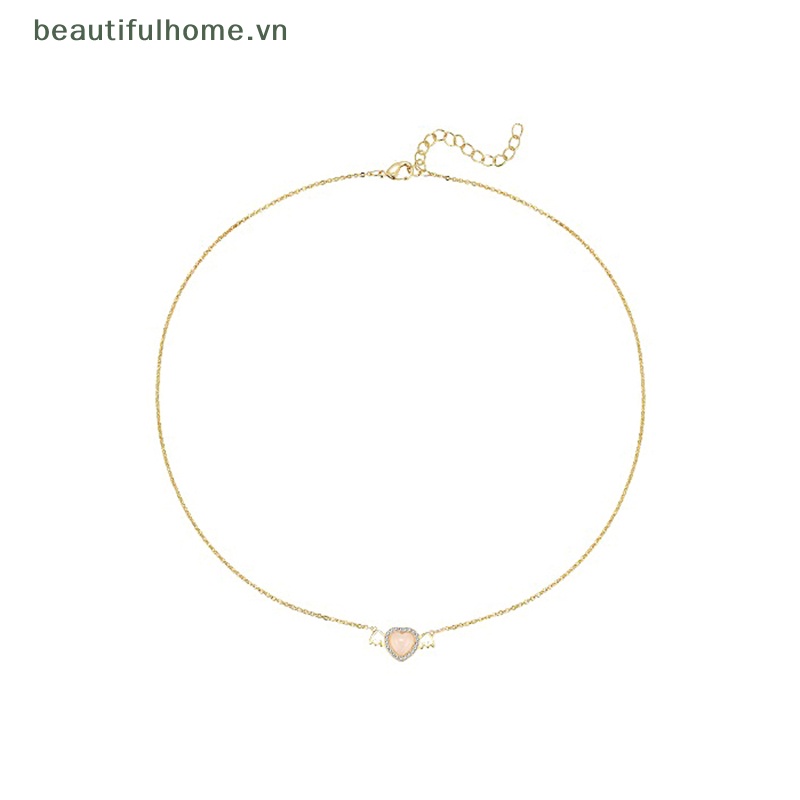 Vòng cổ Mặt Trái Tim Đính Đá Zircon Thời Trang Hàn Quốc Cho Nữ