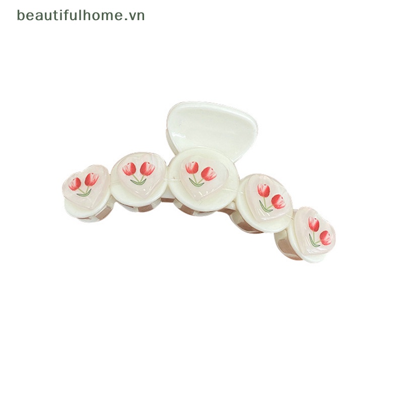 1 Kẹp Tóc Hình Quả Cherry / Gấu / Thỏ / Cá Mập / Hoa Tulip Cỡ Lớn Dễ Thương Cho Nữ