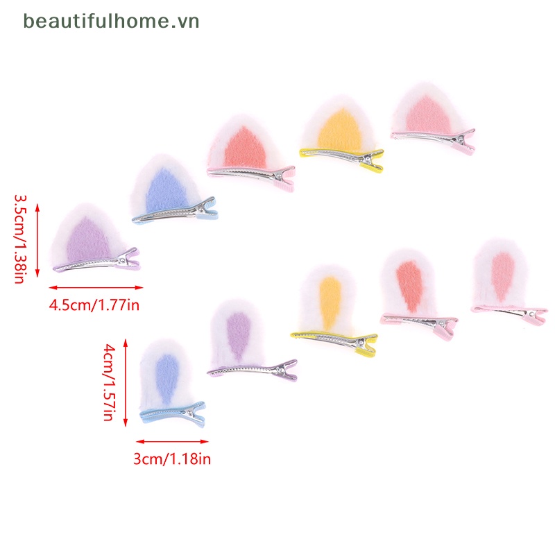 Kẹp Tóc Tai Thỏ Phủ Lông Nhung Dễ Thương Xinh Xắn