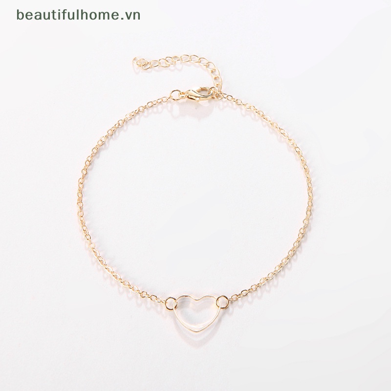 Vòng Tay Trang Sức Hình Trái Tim Đơn Giản Thời Trang Âu Mỹ DIY Dành Cho Bạn Nữ [beauty]