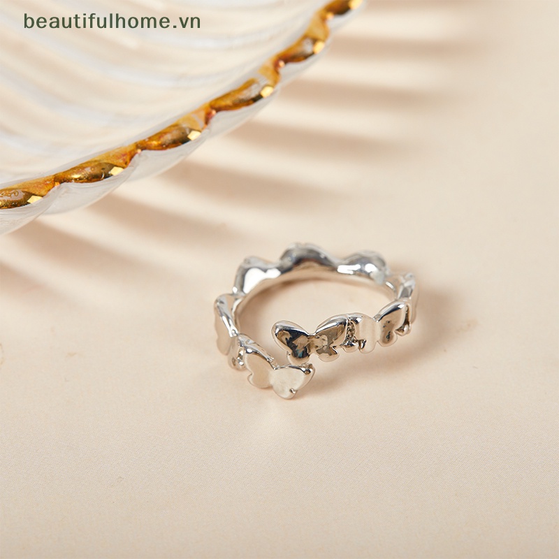 Nhẫn Hình Bướm Màu Bạc Tùy Chỉnh Thiết Kế Sáng Tạo Thời Trang Cho Nam Và Nữ