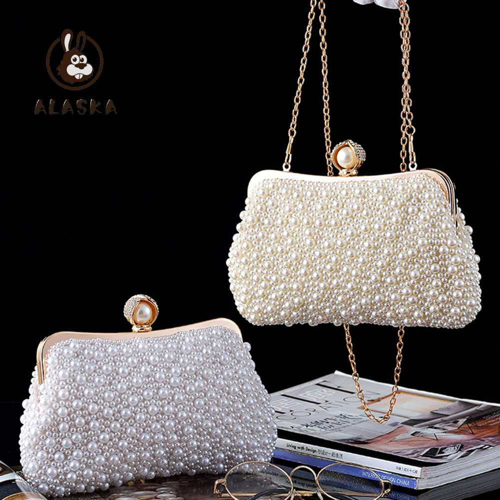 Túi Xách Đeo Chéo Chuỗi Hạt Pha Lê Handmade Thời Trang Dự Tiệc Cho Nữ [alaska.vn]