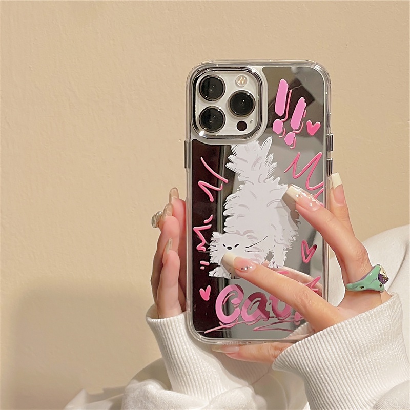 Ốp Điện Thoại Silicon Mềm Chống Sốc Tráng Gương Hình Mèo Hoạt Hình Thời Trang Cho iPhone 14 13 12 11 Pro Max 14 Plus