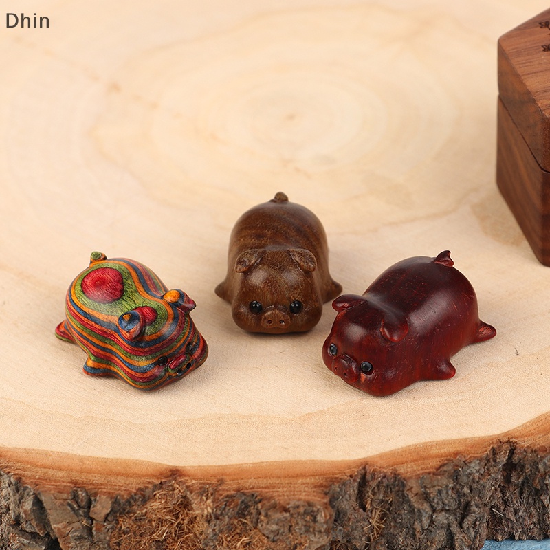 Móc Khóa / Điện Thoại Bằng Gỗ Chạm Khắc Thủ Công Hình Chú Heo Dễ Thương Cho Bé DIY