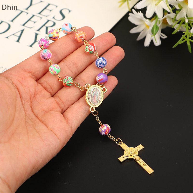 [Dhin] Mặt Dây Chuyền Nhẫn Đeo Ngón Tay Baptist Phụ Kiện Hạt Rosary Cho Đạo Công Giáo DIY COD