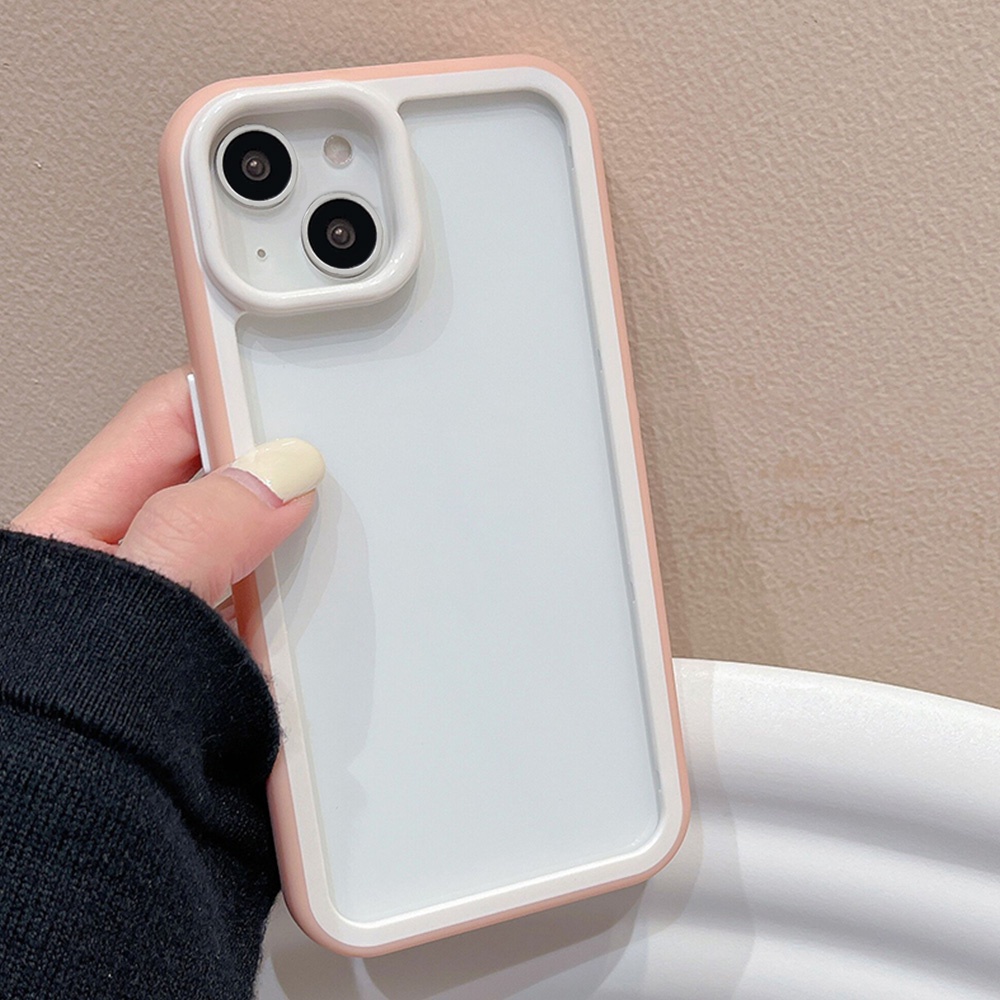 Ốp Điện Thoại TPU Mềm Chống Dấu Vân Tay Màu Tương Phản Cho IPhone 11 14 13 12 Pro Max