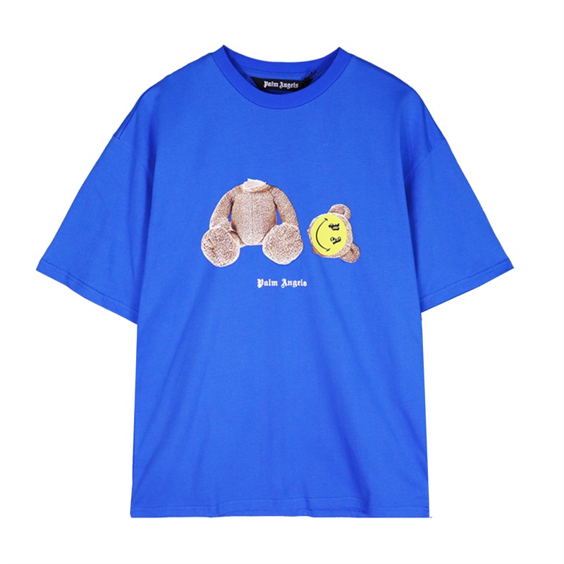 Áo Thun Tay Ngắn Cổ Tròn Dáng Rộng In Hình Mặt Cười Và Chú Gấu Brokeback Hợp Thời Trang