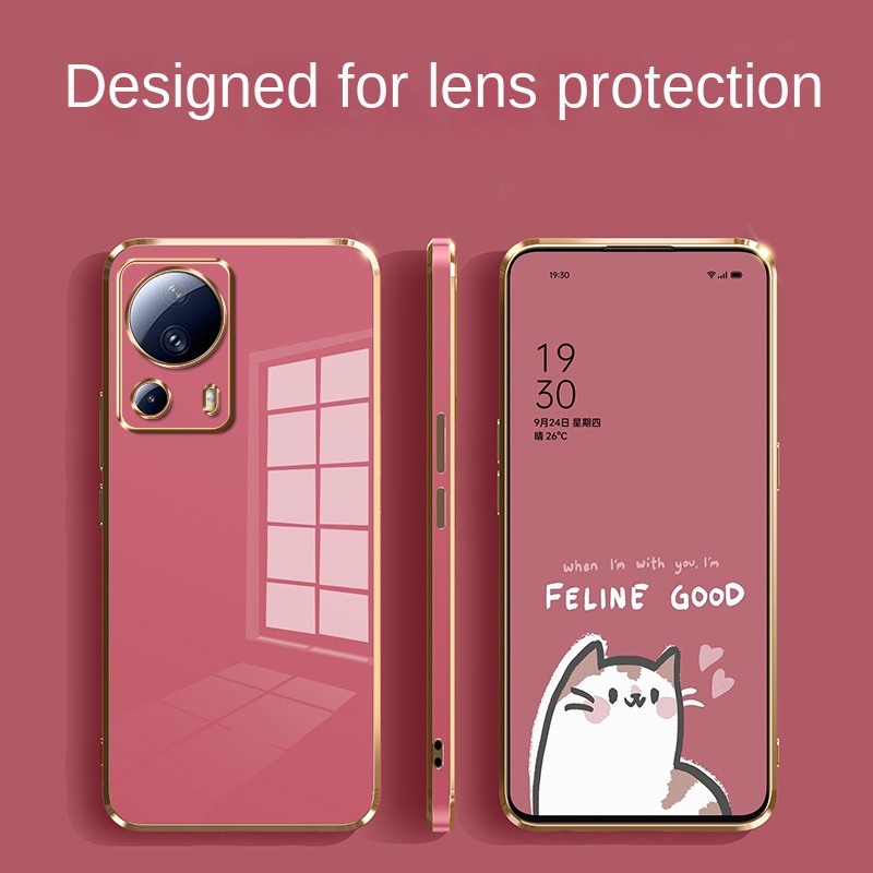 Ốp Điện Thoại Silicone Mạ Cao Su Bóng Bảo Vệ Camera Cho xiaomi 13 Lite Mi 13Lite xiaomi 12T Pro 12 Lite 11 Lite 5G NE 6D