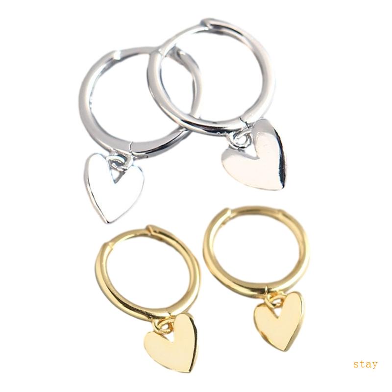 Bông Tai Bạc Hình Trái Tim Tinh Tế Thời Trang Dự Tiệc