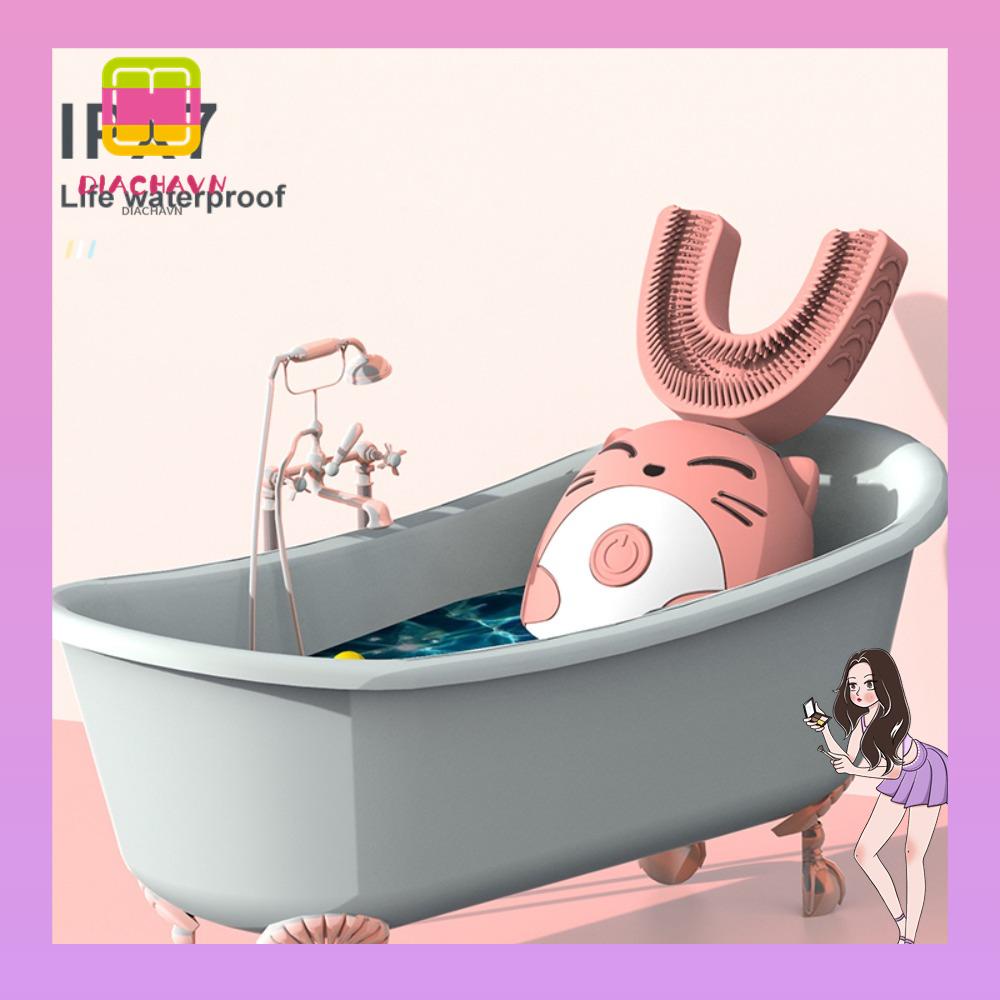 Bàn Chải Đánh Răng Điện Tử Siêu Âm Chống Thấm Nước IPX7 Chuyên Dùng Cho Bé