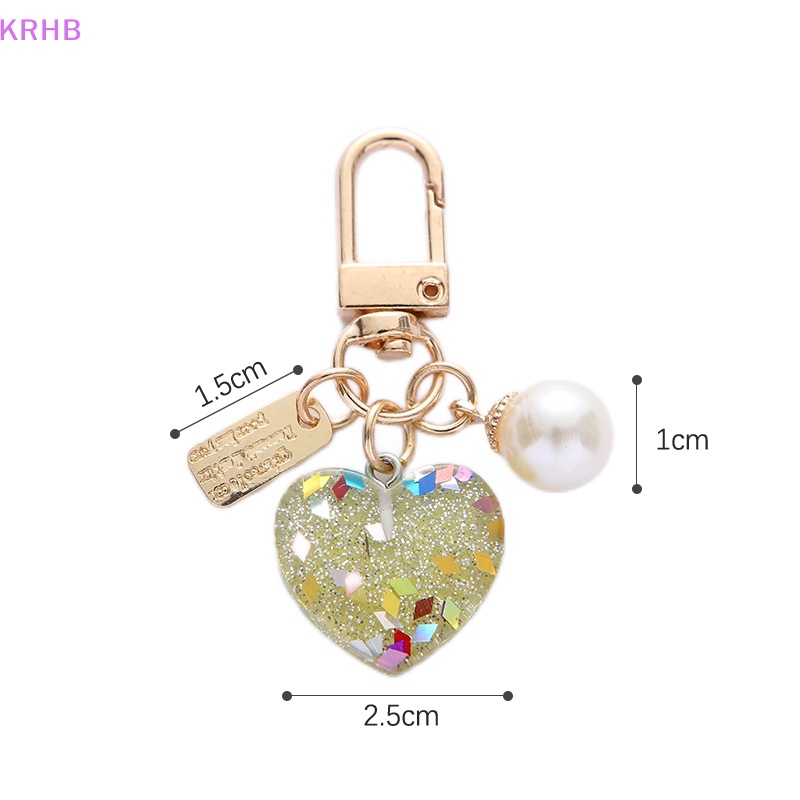 Móc Khóa Hình Trái Tim Đính Hạt Ngọc Trai Xinh Xắn Mới