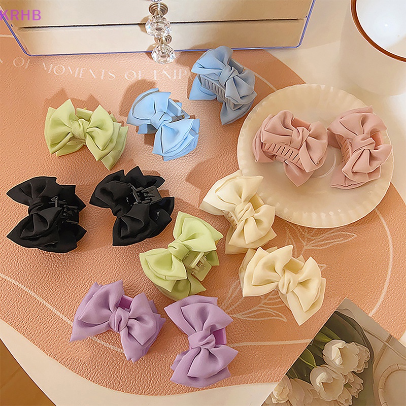 Kẹp Tóc Hai Mặt Đính Nơ Nhỏ Xinh Thanh Lịch Cho Nữ Mới