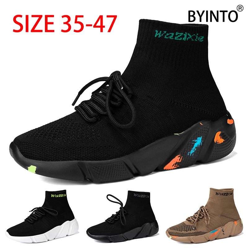 Giày Thể Thao Cổ Cao Đế Mềm Siêu Nhẹ Phối Lưới Thoáng Khí Size Lớn 35-47 Thời Trang Cho Nam Và Nữ