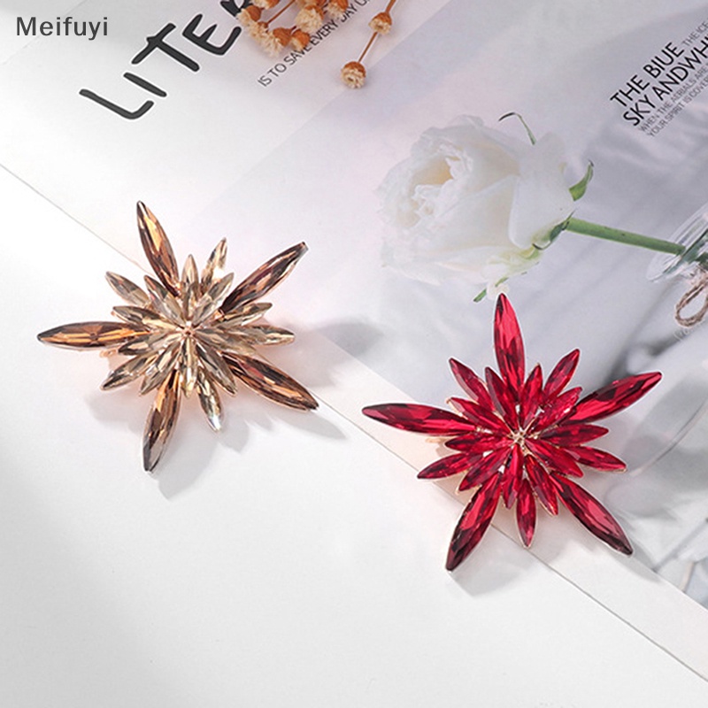 Ghim Cài Áo Hình Bông Tuyết Đính Đá Pha Lê Nhiều Màu Thời Trang Cho Nữ