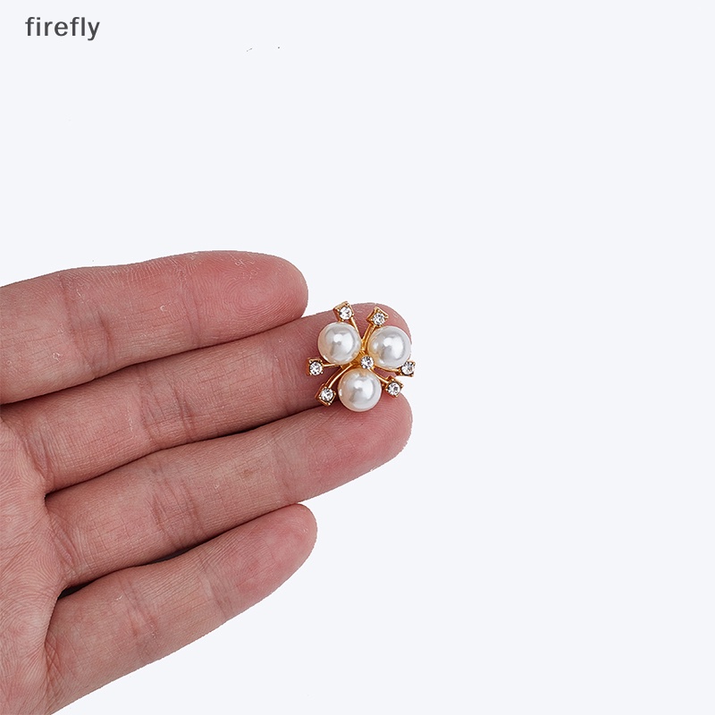 Bộ 10 Nút Ngọc Trai Hình Bông Hoa Dùng Trang Trí Tiệc Cưới DIY