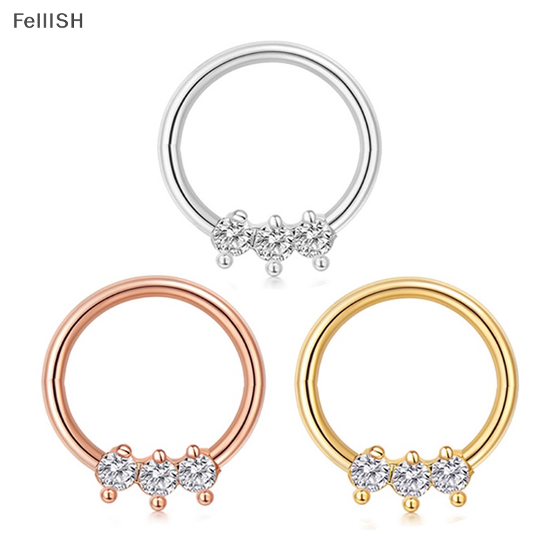 Khuyên Xỏ Mũi Bằng Thép Không Gỉ 439br Đính Kim Cương Giả