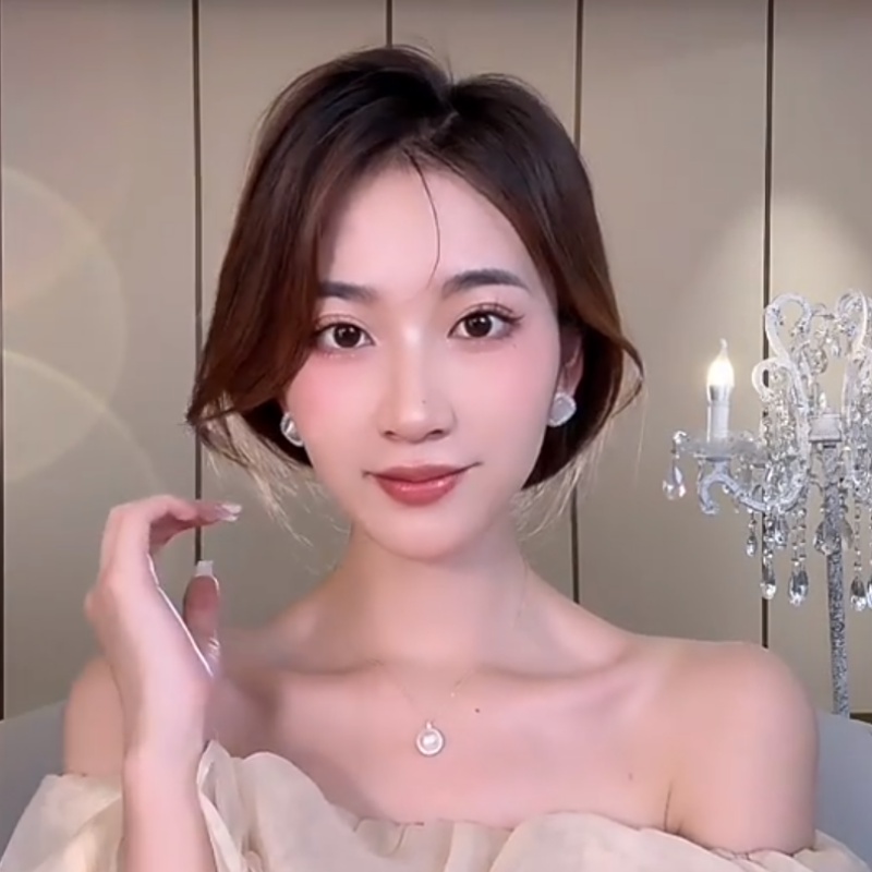 Khuyên Tai Đính Đá Opan Hình Vuông Phong Cách Hàn Quốc Thời Trang