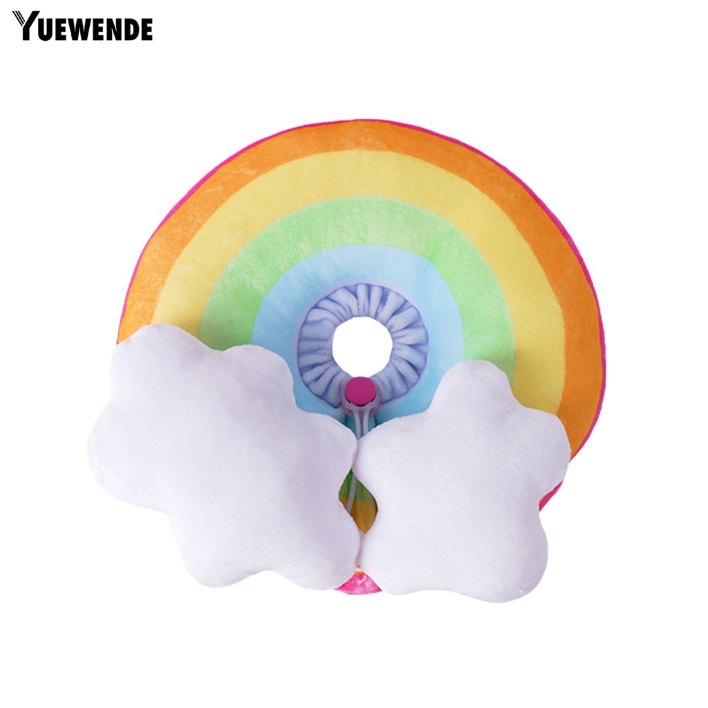 Vòng Cổ YQ.E Mềm Mại Dày Dặn Họa Tiết Cầu Vồng Chống Cắn Có Thể Điều Chỉnh Cho Cún Cưng