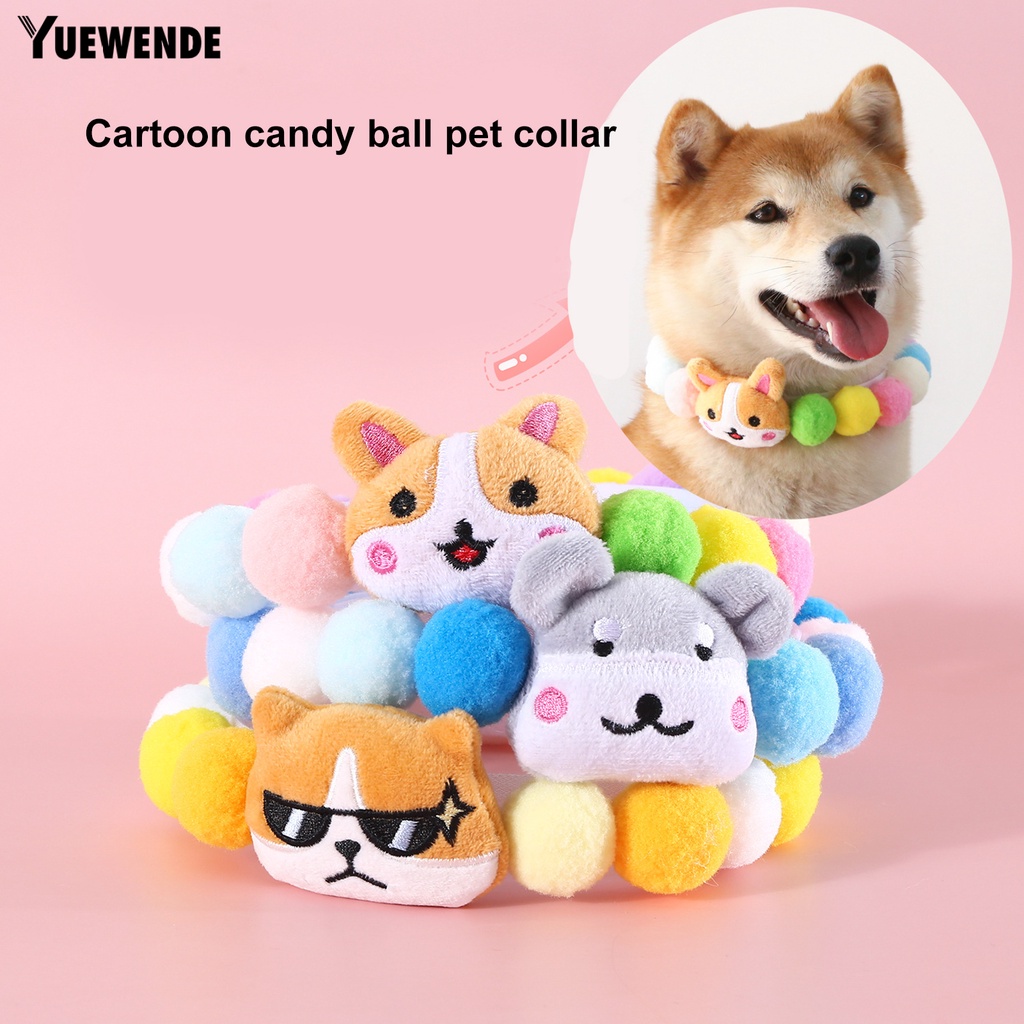 Vòng Cổ Đính Banh Lông Mềm Dễ Thương Cho Thú Cưng