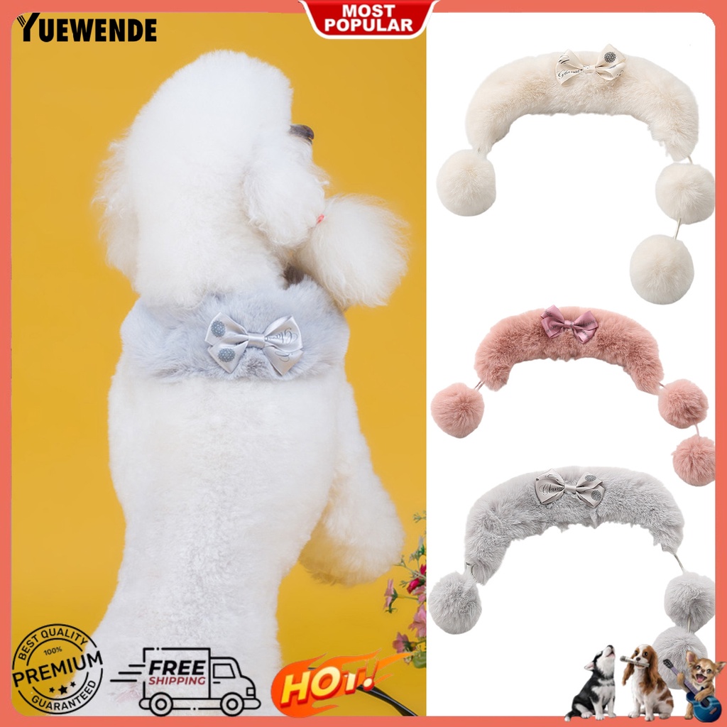 Khăn Choàng Cổ Vải Cotton Đính Nơ Ấm Áp Thời Trang Mùa Đông Dễ Thương Cho Cún Cưng