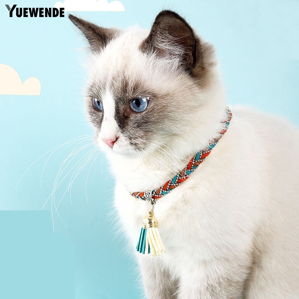 Yq.e Vòng Cổ Bện Thủ Công Chống Rách Có Thể Điều Chỉnh Cho Mèo Cưng