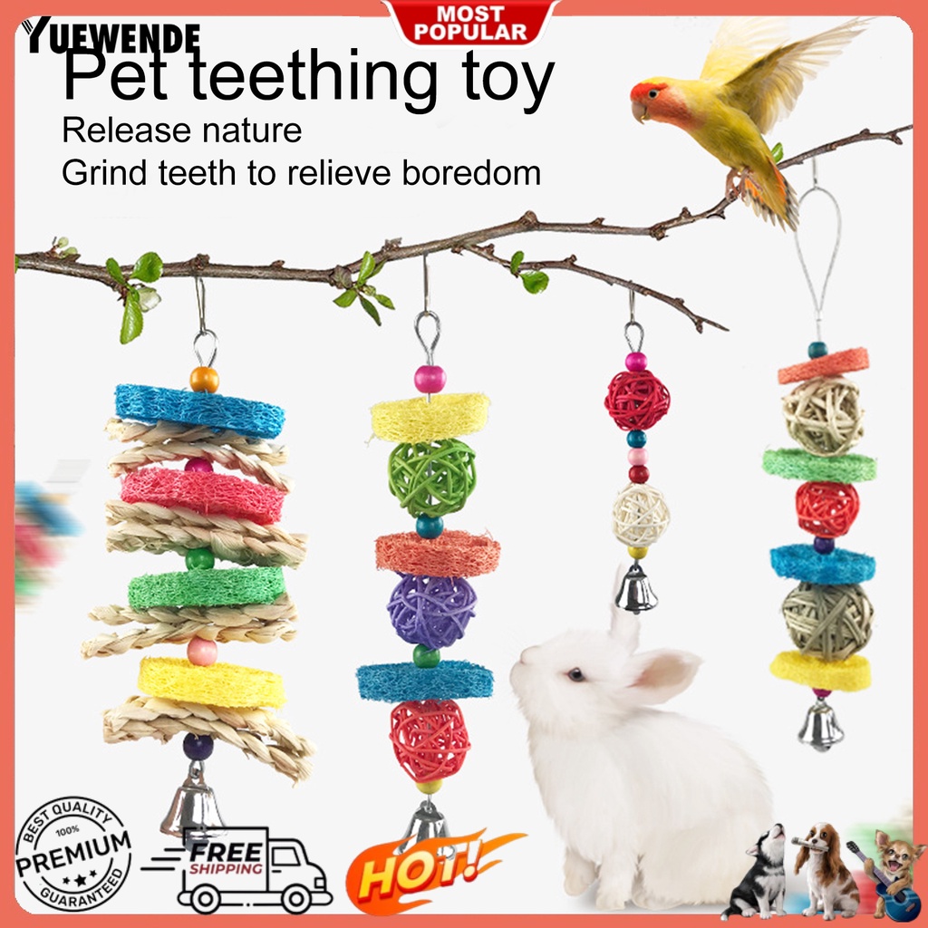 Đồ Chơi Gặm Nhấm Bằng Tay Khối Lượng Nhẹ Chống Cắn Dễ Lắp Đặt Làm Sạch Răng Cho Chim Vẹt