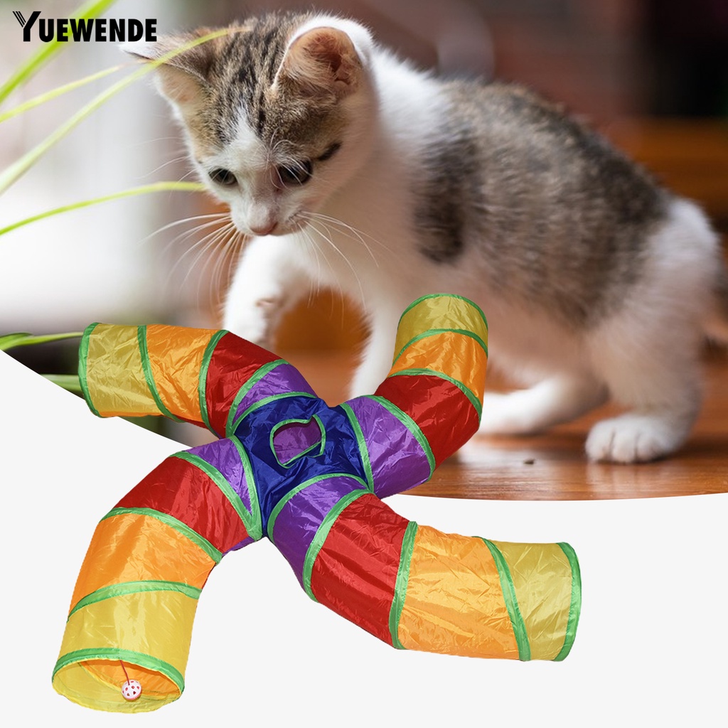 Đồ Chơi Đường Hầm Chữ S 4 Chiều Chống Cắn Chống Trầy Xước Giảm Căng Thẳng Cho Mèo Cưng