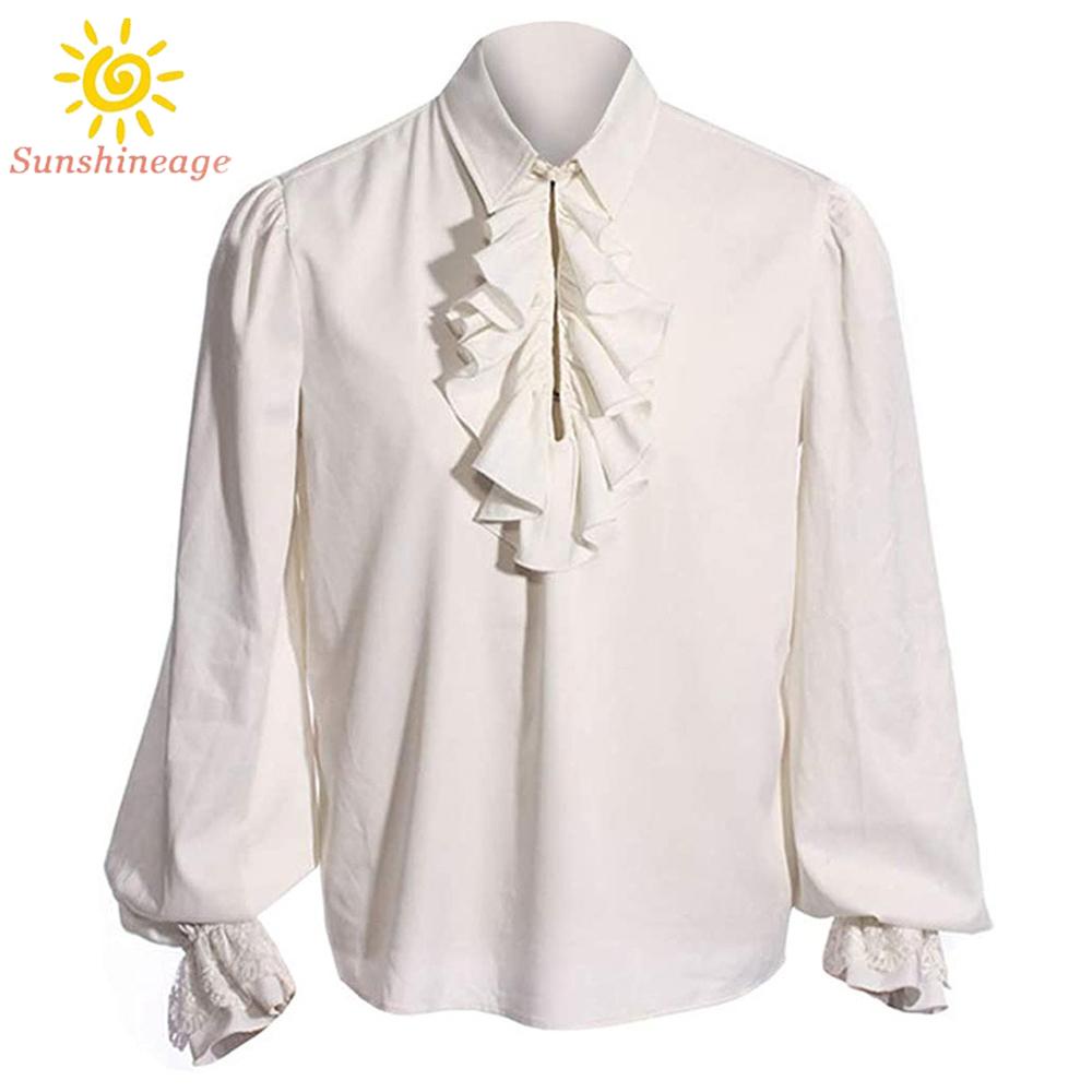 Áo Sơ Mi MàU Trơn ThờI Trung Cổ Cho Nam Size S-3XL