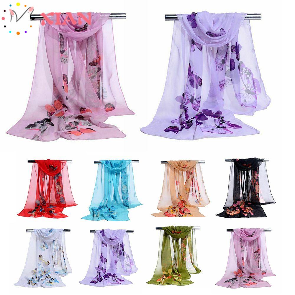 Khăn Choàng Voan Dài Mềm Mại In Họa Tiết Hoa Cho Nữ