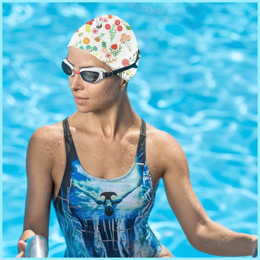 Mũ Bơi Silicone 3D Bảo Vệ Tai Chống Thấm Nước Thoải Mái Bền Bỉ Cho Người Lớn tdevn tdevn