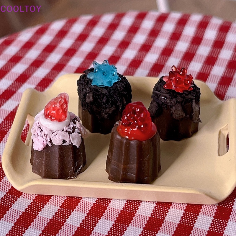 Set 2 Mô Hình Món Tráng Miệng Mini Tỉ Lệ 1: 12 Dùng Để Trang Trí Nhà Búp Bê