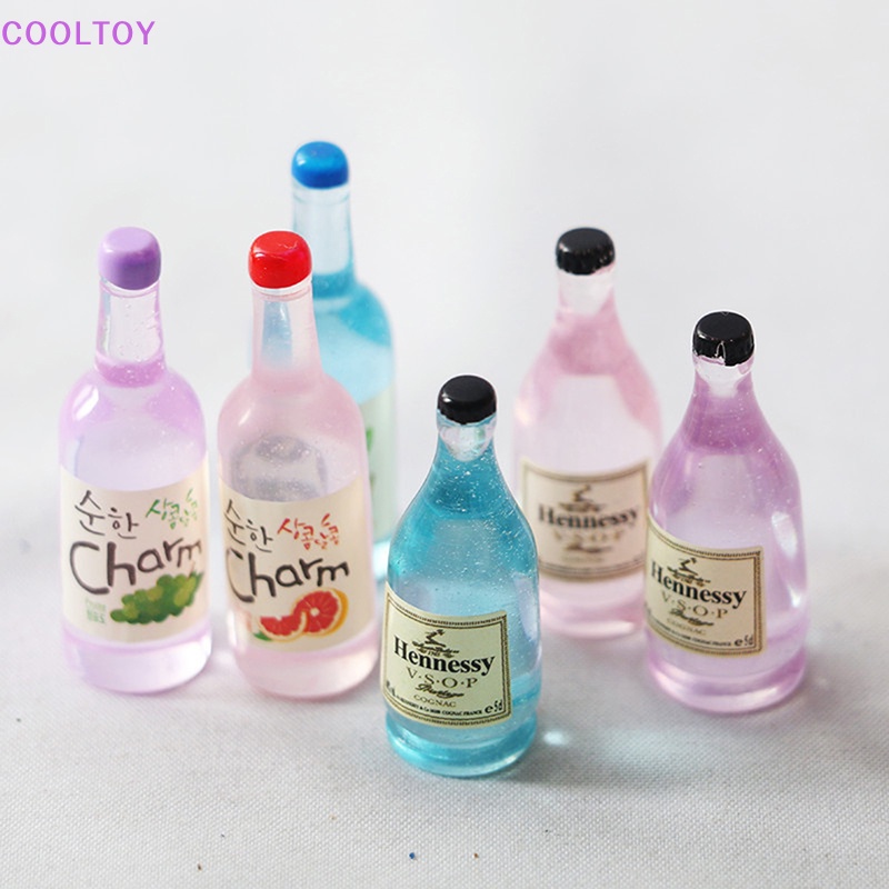 Set 5 Chai Rượu Mini Tỉ Lệ 1 / 12 Dùng Để Trang Trí Nhà Búp Bê