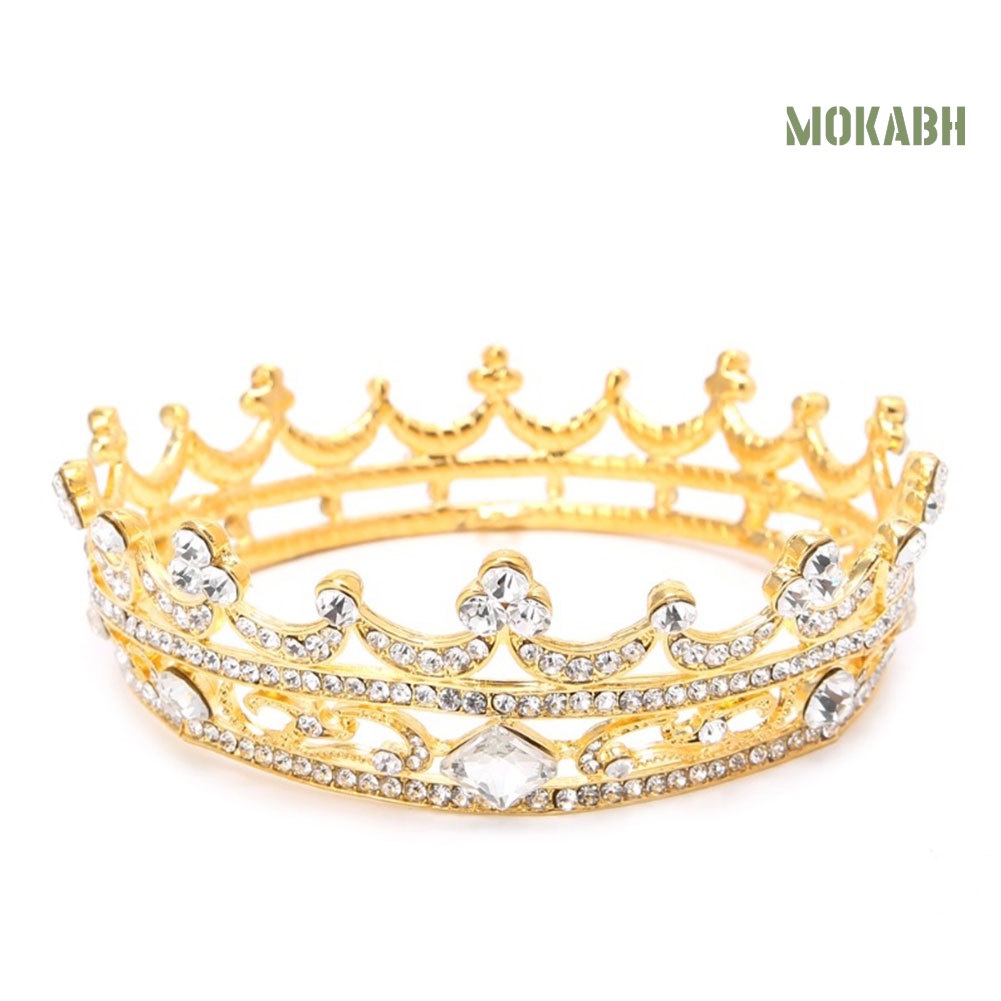 Vương Miện Tròn Đính Đá Toàn Diện Dành Cho Cô Dâu