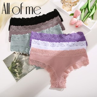 Allofme Quần Lót Cotton Mềm Mại Lưng Thấp Phối Ren Thoáng Khí Thoải Mái Gợi Cảm Cho Nữ Size S-XL