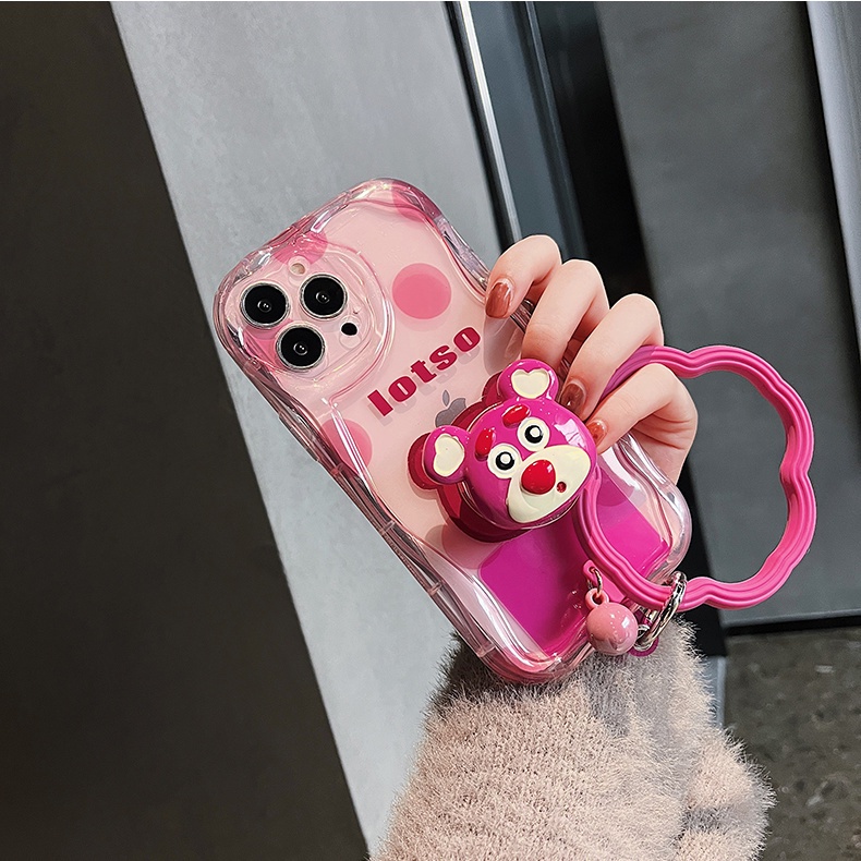 Ốp Điện Thoại In Hình Gấu Hoạt Hình Có Giá Đỡ Và Dây Đeo Cho Apple Iphone 14 Pro max 13 Pro max 12 Pro max 11 Pro X / XR