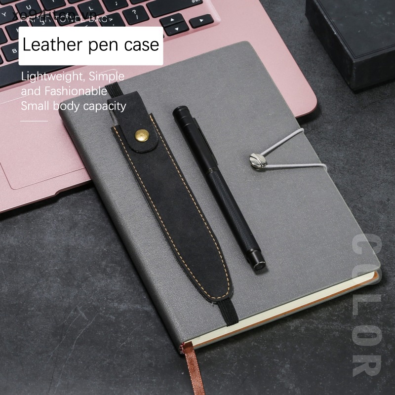 Xoitop 1 Túi Đựng Bút Da PU Có Dây Đeo Đàn Hồi Cho Từ Điển