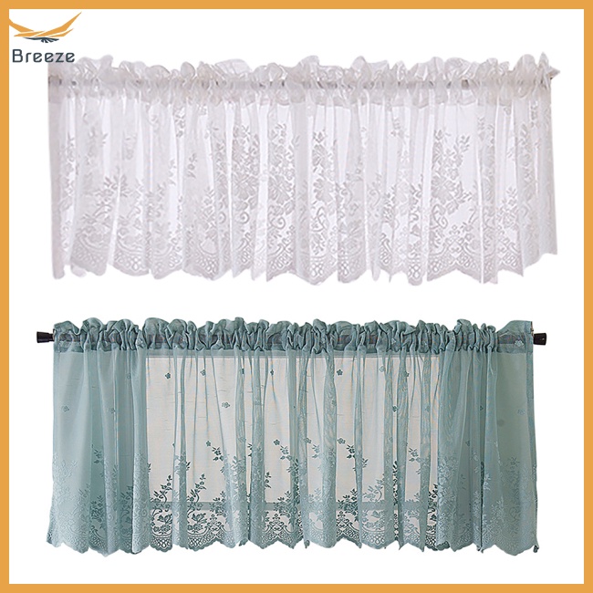 Rèm Cửa Ngắn Phối Ren Nhẹ Nhàng Trang Trí Phòng Ngủ / Nhà Bếp
