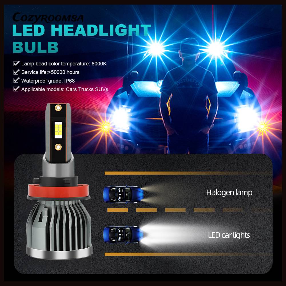 Bóng ĐèN Pha Siêu SáNg H27 HB2 9006 9003 60W 6000K Q3 Cho Xe Hơi