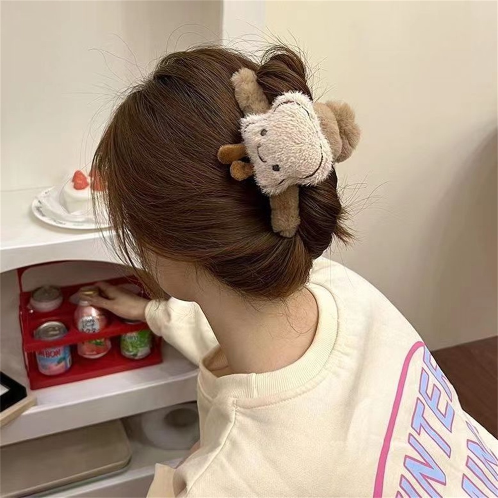 Kẹp Tóc Hình Trứng Chiên Phủ Lông Nhung Dễ Thương Xinh Xắn
