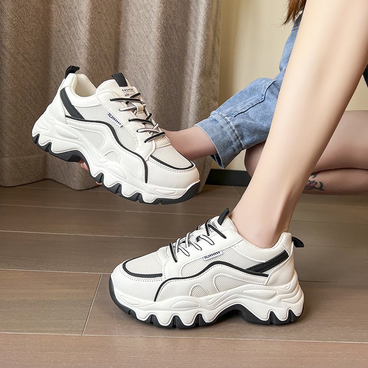 Giày Thể Thao Đế Bằng Phối Lưới Phong Cách Năng Động Trẻ Trung Dành Cho Nữ